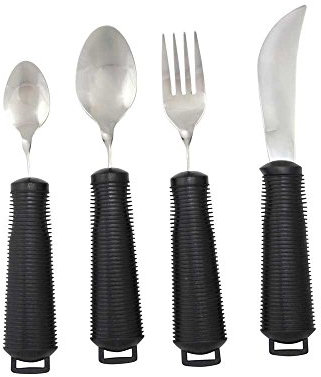 Behrend Cubiertos Flex, flexible, cuchara, cuchillo y tenedor, mango de goma antideslizante, forma A Elegir)