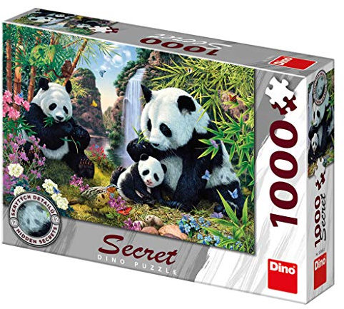 Dino Toys 532632 Dino Secret Puzzle: Pandas 1000 Teile, Mehrfarbig