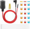 Car Cigarette Lighter Extension socket adapter to Fuse Tap Holder Lead with fuse 5A/10A/15A full kit (Mini ATM/APM Blade Fuses)