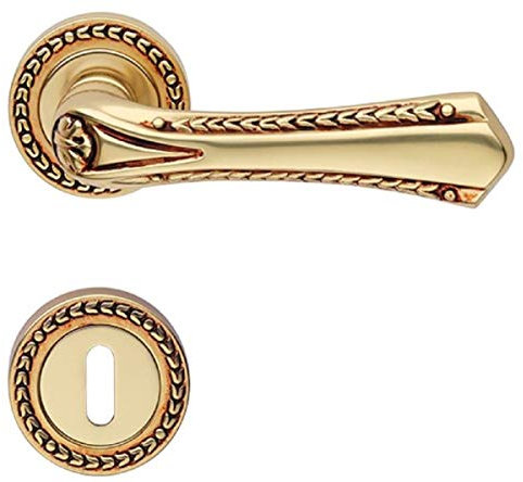 Casa Padrino Jugendstil Türklinken Set Französisches Gold 14,6 x H. 5 cm - Barock & Jugendstil Türgriffe im klassischen Design