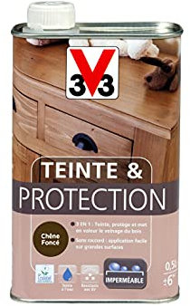 V33 Teinte & protection meubles et boiseries, Chêne foncé 0,5L