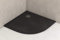 Plato ducha resina antideslizante textura pizarra Smooth Bricodomo 80x80 Semicircular Negro