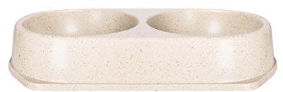 Bamboo Bowls Bambus-Fressnapf, umweltfreundlich, rutschfest, langlebig, cremefarben, aus Bambusfasern, 2 x 450 ml Näpfe, Einheitsgröße