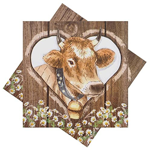 Unbekannt Servietten Tischdeko Oktoberfest Bayrisch Kuh 20 Stück Alpen Party Deko