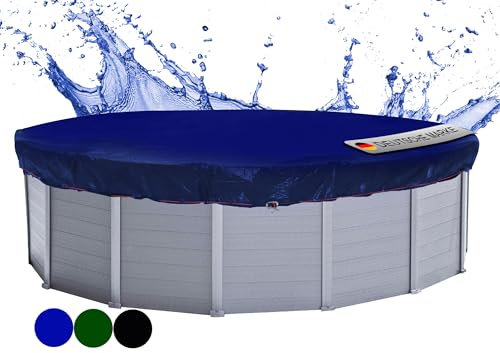 QUICK STAR Poolabdeckung Rund für 420-460 cm Pools | Planenmaß Ø 520 cm | Blau | Sommer & Winter Poolplane | Solar Abdeckplane | 200g/m² PE Zweifach Beschichtete Abdeckung | Solarplane UV-Resistent