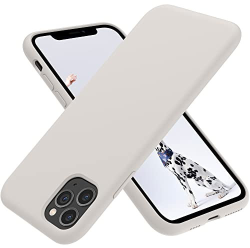 OTOFLY Compatible with iPhone 11 Pro Max Case,ultra slim fit iPhone case liquid silicone gel cover with full body protection anti-scratch shockproof case,White Stone