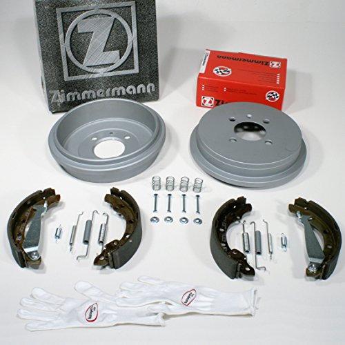 Autoparts-Online Set 60016214 Zimmermann Bremstrommeln Bremsen Bremsbacken Zubehör für hinten die Hinterachse
