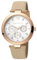 ESPRIT ES1L213L0025 Florine Cream Rosegold Uhr Damen-Uhr Leder-Armband Datum
