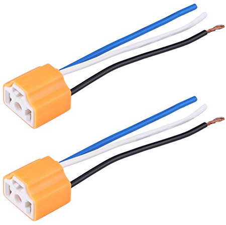 2x Keramik H4 Steckverbinder 9003/HB2 Steckdose Adapter für Scheinwerfer - Weibliche Buchse, hitzebeständig, 12V (2-teilig)