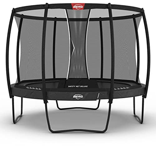 BERG Trampolin rund Champion Regular grau 330 cm mit Sicherheitsnetz Deluxe | Qualitätstrampolin, Outdoor-Spielzeug, sicheres Trampolin