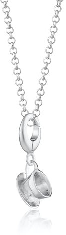 Lily Charmed - 925 Sterling Silver Teacup Necklace with 18 Chain