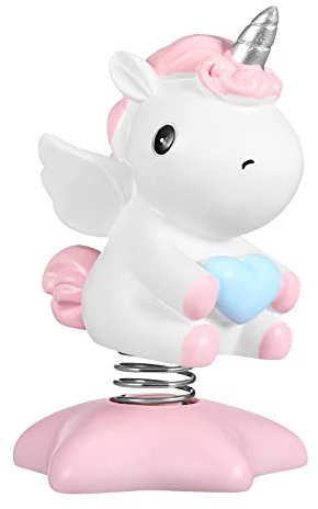 PRETYZOOM Wackelfigur Einhorn Figuren Rosa Spielfiguren Auto Armaturenbrett Zuhause Büro Schreibtisch Regal Desktop Ornament Spielzeug Dekoration Valentinstag Geburtstag Geschenk