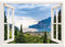ARTland Wanddeko Wandbild Alu Verbundplatte für Innen & Outdoor Bild 130x90 cm Querformat Fensterblick Gardasee Landschaft See Natur Berge Italien U1TV