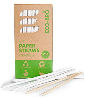 200/400/600/800/1000/2000 PCS Cannucce di Carta Cannucce Biodegradabili di Carta Kraft Cannucce Monouso Senza Tinte Cannucce Riciclabili Compostabili (1000)