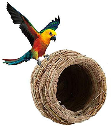 Nidos para PáJaros Aves de Aves de Corral de Paja de la Paja del Nido de Pájaro, casa de Aves Tejida a Mano, Sitio de reproducción, pequeño, Grande, Extra Grande (Size : 14-16cm)