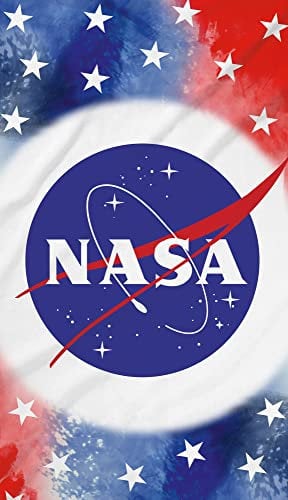 NASA Badetuch Stars 75 x 150 cm 100% Baumwolle Velours-Qualität Strandlaken Strandtuch Handtuch Badelaken Saunatuch Amerika USA Astronaut Raumfahrt Weltall Space Shuttle Logo Pass. zur Bettwäsche