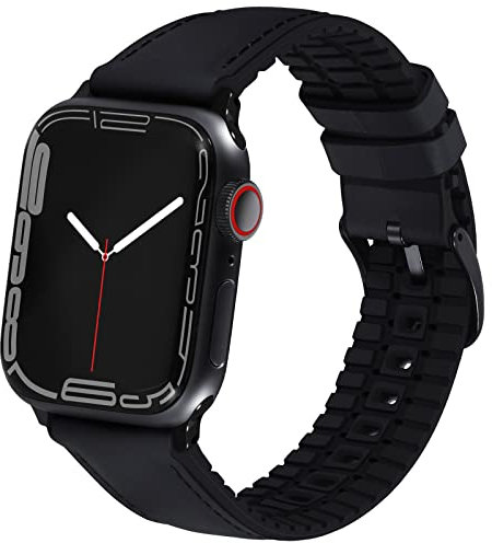 KADES Cinturino di ricambio compatibile con Apple Watch da 45 mm, 44 mm, 42 mm, 41 mm, 40 mm, 38 mm, sportivo, in pelle e silicone ibrido, per iWatch Serie 9, 8, 7, SE 6, 5, 4, 3, 2, 1, 41mm/40mm/38mm
