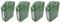 Lot de 4 bidons à essence en métal vert de 20 l