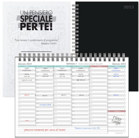 KAÏDENSÏ Wochenplaner 2023 – Wochenplaner 2023 12 Monate mit weichem Einband – Tischplaner, 16,5 x 24 cm