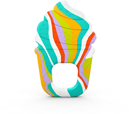 Bright Starts Soothing Soft Serve Silicone Teether, Easy-Grasp Ice Cream Cone, BPA Free, Unisex, 3 Months+