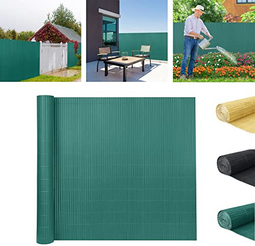 YARDIN PVC Sichtschutzmatte Sichtschutz Sichtschutzzaun, UV-beständig und Wetterfest Starke Privatsphäre Balkonverkleidung für Garten Terrasse, mit Kabelbindern (180 x 300cm, Grün)