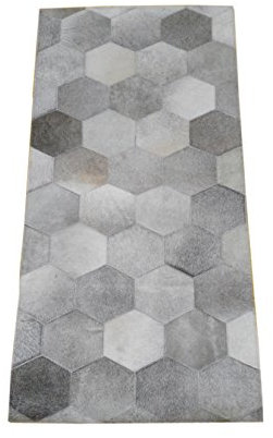 Zerimar Patchwork Teppiche aus Naturleder | Teppich aus Rindsleder für Wohnzimmer | Maße: 120 x 60 cm | Teppich Schlafzimmer | Teppich Dekoration