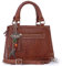Catwalk Collection Handbags - Damen Umhängetasche Klein - Henkeltasche/Abendtasche - Krokoprägung Leder - Abnehmbarer Schultergurt - RAVEN - Braun