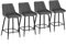 TUKAILAI Barhocker 4er Set 65cm, Barstühle Samt, Küchenhocker mit Rückenlehne Gepolstertem Sitz Metallbeinen Fußstütze, Tresenhocker Bistrohocker für Küche Bars Esszimmer Restaurants, Grau