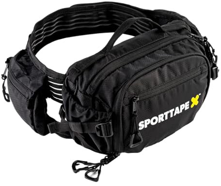 SPORTTAPE Bum Bag - Waterproof Run On Hip Pack for Sports with Water Bottle Holders | Large First Aid Medical Equipment Waist Pack - Perfect for Tapes, First Aid, Running & MTB (Empty - Bag Only)