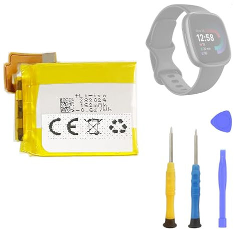 Aousavo LSS282024P - Batteria di ricambio compatibile con Fit-bit Versa 4, smartwatch, cinturino fitness
