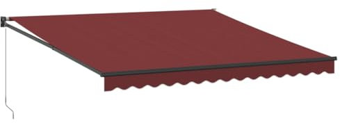vidaXL Toldo retráctil Manual Burdeos 400x300 cm