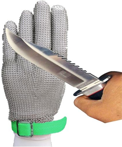 ARHEORMUH Factory Cut Anti Knife Mandolin Gloves, Adjustable Nylon Wristband Anti Slip Safety Work Gloves(XS)