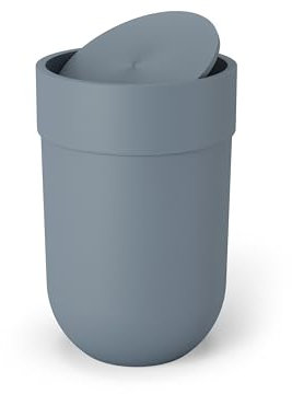 Umbra 6 litros con Tapa basculante – Cubo de Basura para baño y Espacios pequeños, Azul Pizarra, 6 L