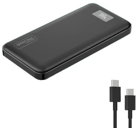 Patona Premium Powerbank Stark 3.0 PD20W 10.000mAh – Leistungsstarkes, Kompaktes Ladegerät für Smartphones, Kameras, Kopfhörer und mehr
