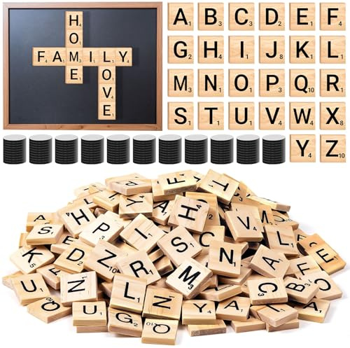 150 PCS Wood Magnetic Letter, Wooden Letter Magnets for Fridge Refrigerator Wall, Alphabet Tile Letters Magnetics for Fun Learning Decorative Game Board