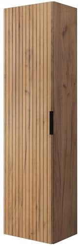 RODAN Badschrank Hochschrank 136 cm – Badschrank Schmal mit Soft-Close – Eiche Gold Farben – Badezimmerschrank Schmal mit 3 Ablagen – Hängeschrank Bad Modernes Design für stilvolle Räume