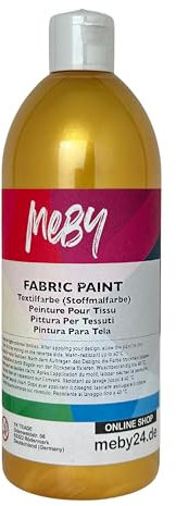 Peinture pour tissu 500 ml - Peinture textile pour tissus clairs, lavable et repassable (doré)