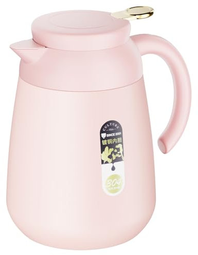 1L Thermal Coffee Carafe, 304 Stainless Steel Double Walled Insulated Vacuum Thermal Pot Flask for Coffee, Hot Water, Tea, Hot Beverage and Cold Drinks
