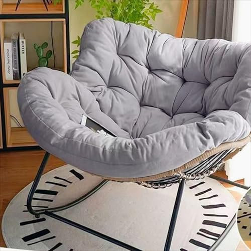 Comfortable Rocking Chair Cushions for Adults - 4×37.4×45.2 Non-Slip Soft Cotton Upholstered Pads for Indoor & Outdoor Use - Perfect for Egg Freestyle Rockers