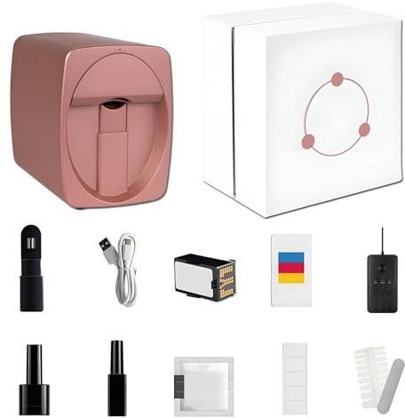 Ostreemaner Nageldrucker Für Nägel 3D, 2400 DPI Nageldrucker, 20 Sekunden Schneller Druck, Intelligente App-Steuerung, Anpassbares Musterdesign, Drucken Und Trocknen in Einem, Für Nagelstudios Pink