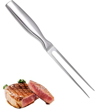 Yotlein Köttgaffel i rostfritt stål 26,5 cm, icke-fläckig grillgaffel med långa tänder, lätt att vända och reparera, för biff, stekt, stekt kyckling och grönsaker