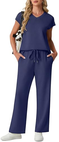 GRECERELLE Trainingsanzug Jogginganzug Damen Sommer Set mit kurzärmligem Loungewear zweiteiliges Outfit für Damen
