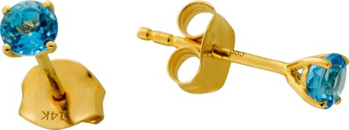 Ch.Abramowicz Blautopas Ohrstecker Gold 585 14K nat Swiss Bluetopase 0.66ct