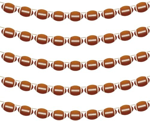 Vestamore 5 Stück Sport-Banner-Girlande, American Football-Themen-Dekorationen, für Geburtstage und Super Bowl-Partys, mit Torpost-Flagge, Fotoautomaten-Hintergrund, Retro-Stil