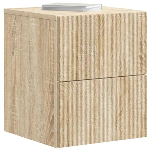 vidaXL Wandmontierter Nachttisch 2 pcs Sonoma-Eiche 33 x 34,5 x 40 cm, Vintage Wandregal, praktische Möbel, vielseitige Aufbewahrung, glatter Schreibtisch, idealer Platzsparer