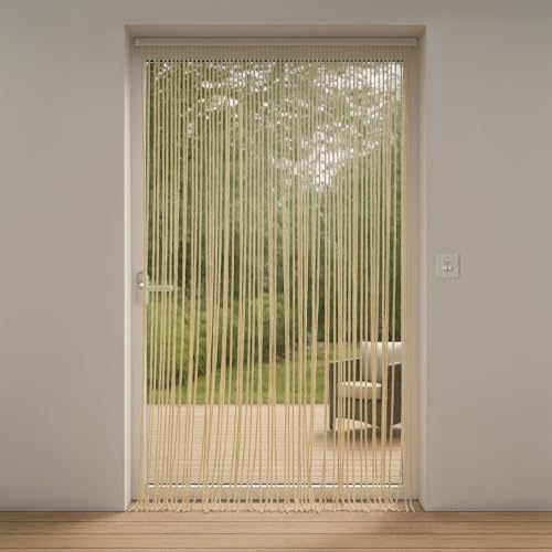 EMPOTEC Tenda Intrecciata in Cotone Naturale, Effetto Corda, Scaccia Mosche e Insetti, per Porte, Finestre, Balcone e Giardino, Colori Assortiti (100x220)