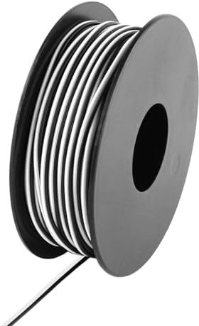 Xenterio LiYZ Flachleitung (Zwillingslitze), hochflexibel, 2x0,14mm², 25m Spule, Adernfarben weiß/schwarz