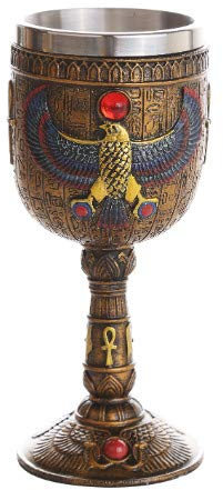 Ancient Egyptian Winged Horus Falcon Ceremonial Chalice Cup 210ml Wine Goblet
