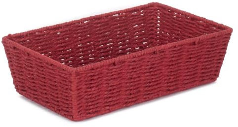Red Hamper Large Red Paper Rope Tray, Wicker, Brown, 39 x 26 x 12 cm