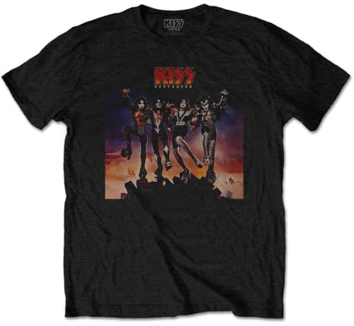 Rockoff Trade Men's Kiss Destroyer T-Shirt, Black, Medium